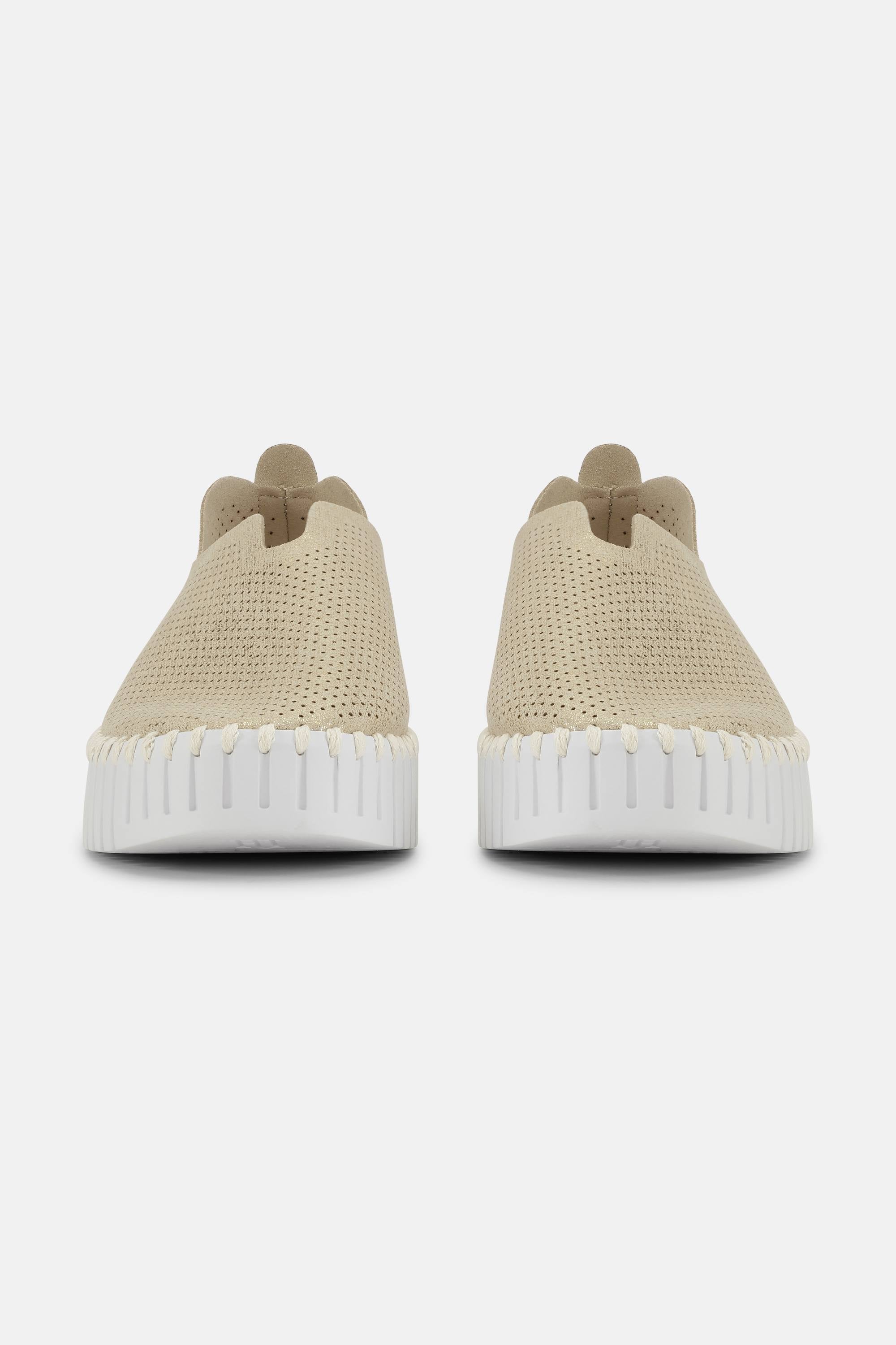 Platform Tulip Sko Glitter - Platin White